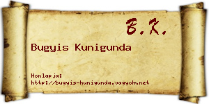 Bugyis Kunigunda névjegykártya